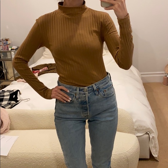 Topshop Tops - Topshop Ribbed Turtleneck